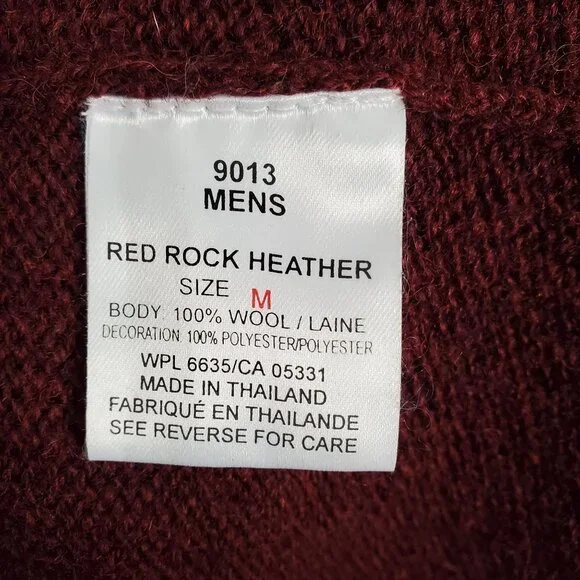 Woolrich Mens Sz M Sweater Red Rock Heather 100% Wool Ribbed Collar Quarter Zip - Picture 6 of 9
